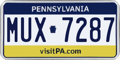 PA license plate MUX7287