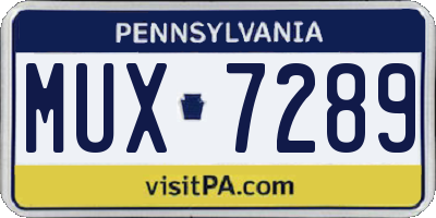 PA license plate MUX7289