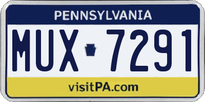 PA license plate MUX7291