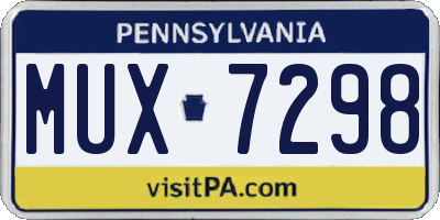 PA license plate MUX7298