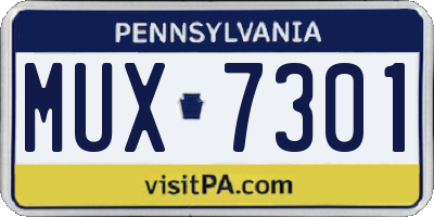 PA license plate MUX7301