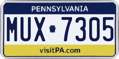 PA license plate MUX7305