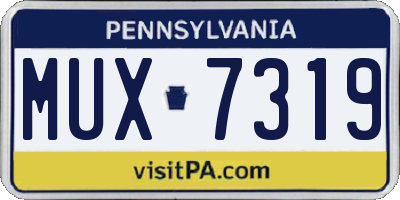 PA license plate MUX7319