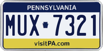 PA license plate MUX7321