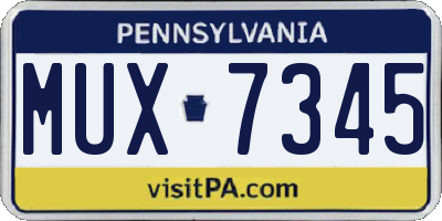 PA license plate MUX7345