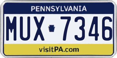 PA license plate MUX7346