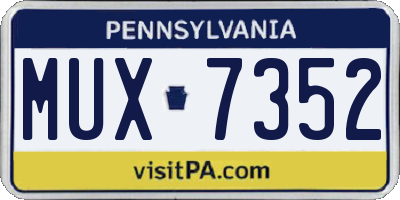 PA license plate MUX7352