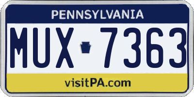 PA license plate MUX7363