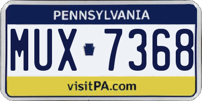 PA license plate MUX7368