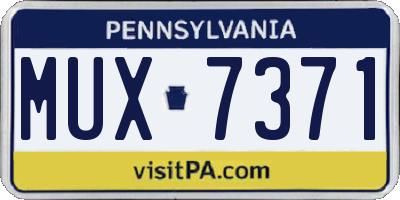 PA license plate MUX7371