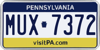 PA license plate MUX7372