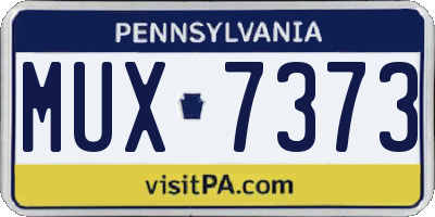 PA license plate MUX7373