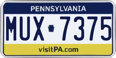 PA license plate MUX7375