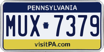 PA license plate MUX7379