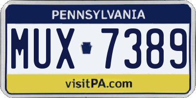 PA license plate MUX7389