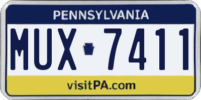 PA license plate MUX7411
