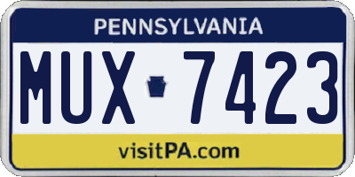 PA license plate MUX7423