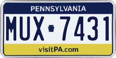 PA license plate MUX7431