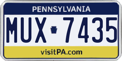 PA license plate MUX7435
