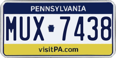 PA license plate MUX7438