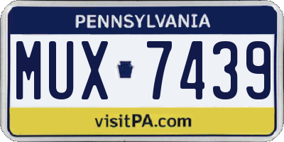 PA license plate MUX7439