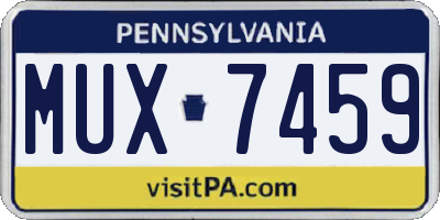 PA license plate MUX7459