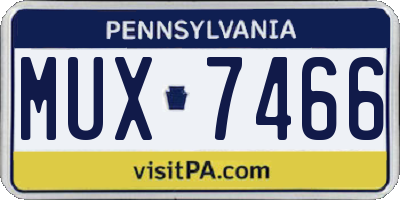 PA license plate MUX7466