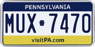 PA license plate MUX7470