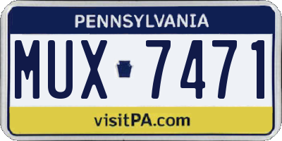 PA license plate MUX7471