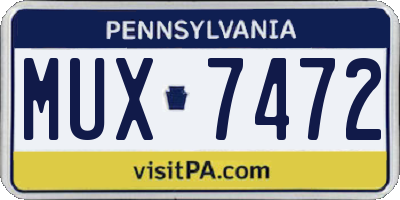 PA license plate MUX7472