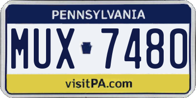 PA license plate MUX7480