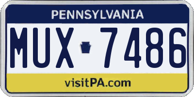 PA license plate MUX7486