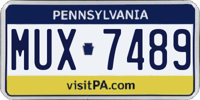 PA license plate MUX7489