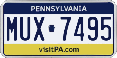 PA license plate MUX7495