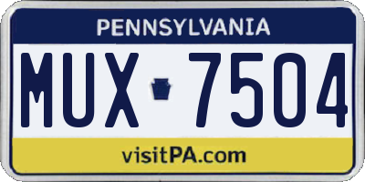 PA license plate MUX7504