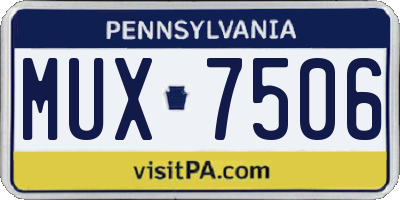 PA license plate MUX7506