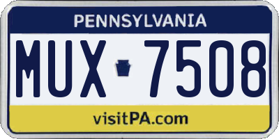PA license plate MUX7508
