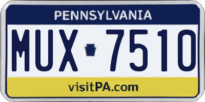 PA license plate MUX7510