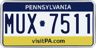 PA license plate MUX7511