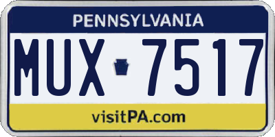 PA license plate MUX7517
