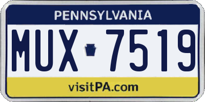 PA license plate MUX7519