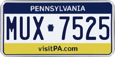 PA license plate MUX7525