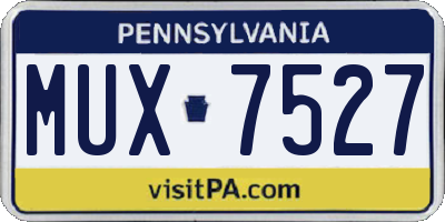 PA license plate MUX7527