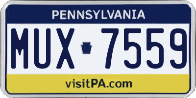 PA license plate MUX7559