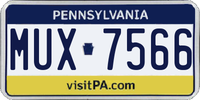 PA license plate MUX7566