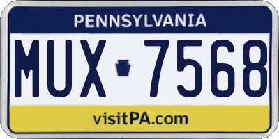 PA license plate MUX7568