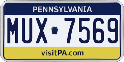 PA license plate MUX7569