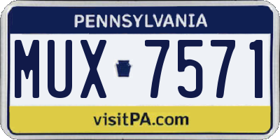 PA license plate MUX7571