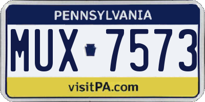PA license plate MUX7573