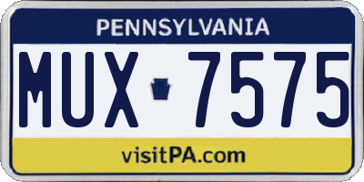 PA license plate MUX7575